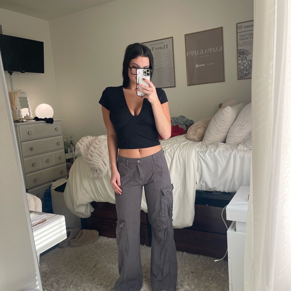 Black V-Neck Top